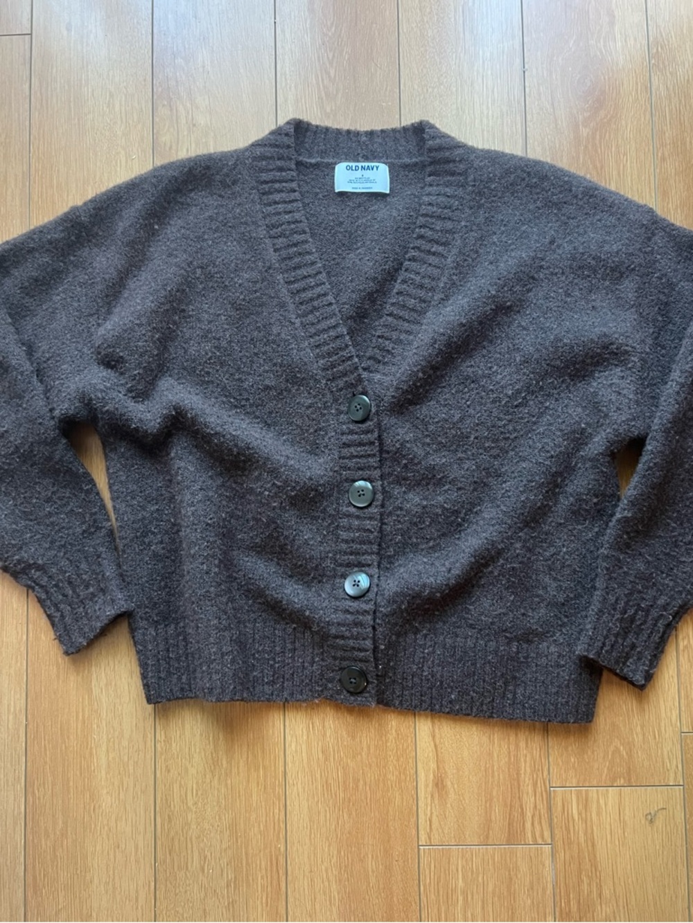 Old Navy Dark Brown Button-Up V-Neck Cardigan